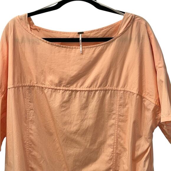 Free People Lightweight Tunic Top Short Sleeve Oversized Cotton Shirt Small - Picture 2 of 8